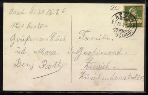 AK Aesch /BL, Handlung A. Häring, Coiffeur