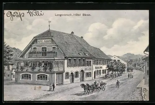 Künstler-AK Langenbruck, Hotel u. Gasthof z. Bären