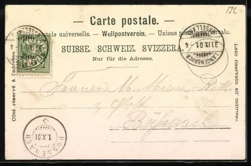 AK Langenbruck, Pension zur Post, Postkutsche, Panorama