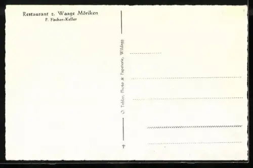AK Möriken, Restaurant z. Waage, Inh. P. Fischer-Keller mit Metzgerei