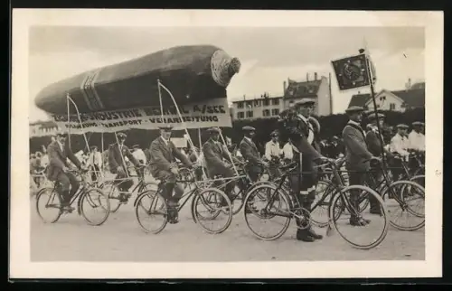 Foto-AK Beinwil a. See, Zigarrenindustrie, Umzug mit Radfahrern