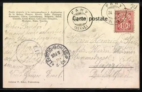 AK Fahy, IIIe Fête de ka Fédération des Chanteurs d`Ajoie 1905