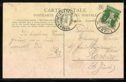 AK Bern, vermenschlichte Tiere beim Einkauf auf dem Fleischmarkt