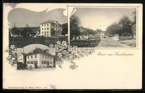 AK Nussbaumen /AG, Gasthof und Strassenpartie
