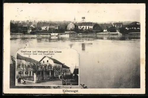 AK Kaiseraugst, Gasthaus zum Löwen, Grosser Saal und Kegelbahn