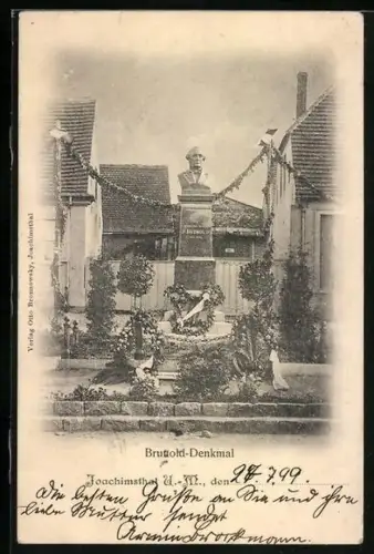 AK Joachimsthal /U.-M., Brunold Denkmal im Ort