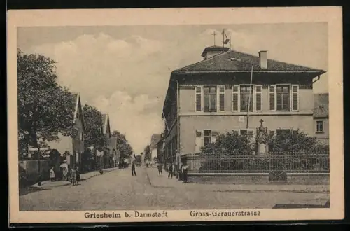 AK Griesheim b. Darmstadt, Gross-Gerauerstrasse