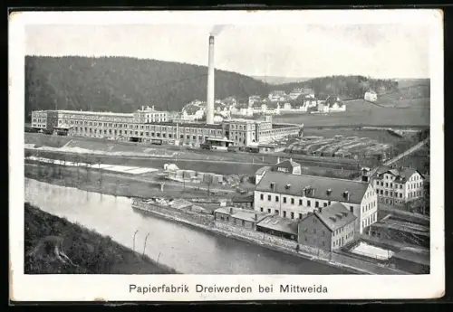 AK Dreiwerden bei Mittweida, Papierfabrik