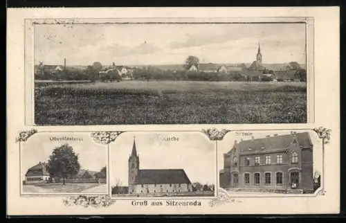 AK Sitzenroda, Kirche, Schule, Oberförsterei