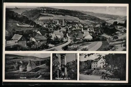 AK Retzstadt, Ortsansicht, Kapelle, Denkmal 1870/71, Jugendheim
