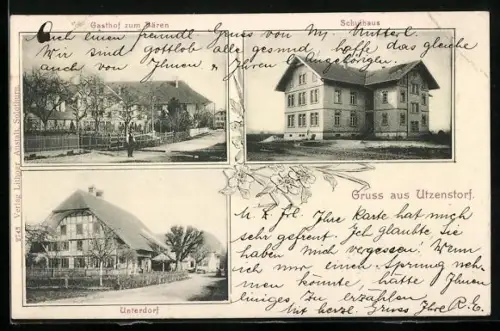 AK Utzenstorf, Gasthof zum Bären, Schulhaus