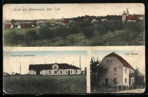AK Otterwisch, Teilansicht, Bahnhof, Carl Rossa