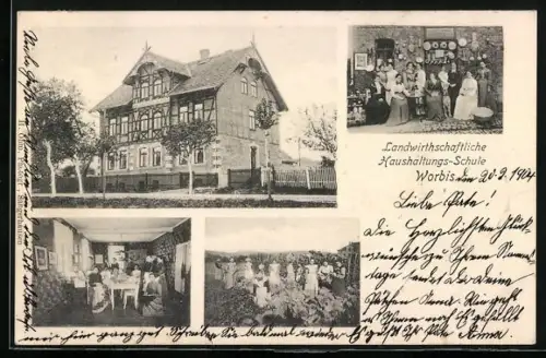 AK Worbis, Landwirtschaftl. Haushaltungsschule, Gebäude, Innenansichten mit Schülerinnen