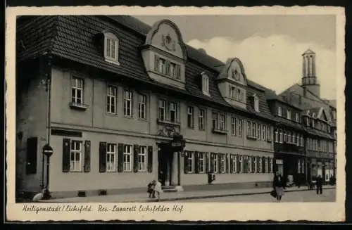 AK Heiligenstadt /Eichsfeld, Res.-Lazarett / Gasthaus Eichfelder Hof, Panorama