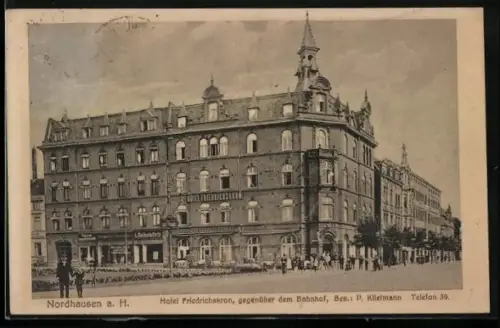 AK Nordhausen am Harz, Hotel Friedrichskron P. Klietmann, Panorama