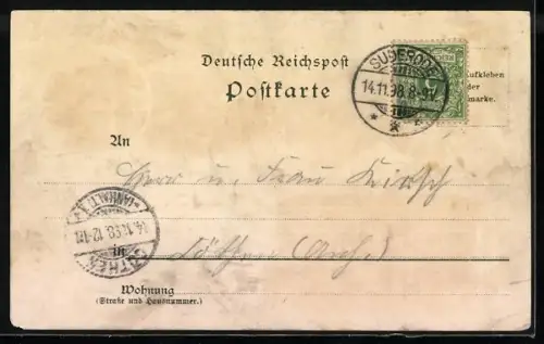 Lithographie Suderode / Harz, Ortsansicht von oben, Villa Graun, Hotel Kurhaus