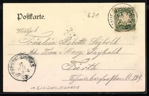 AK Münchberg, Lindenstrasse, Brückenpanorama mit Geschäftshäusern