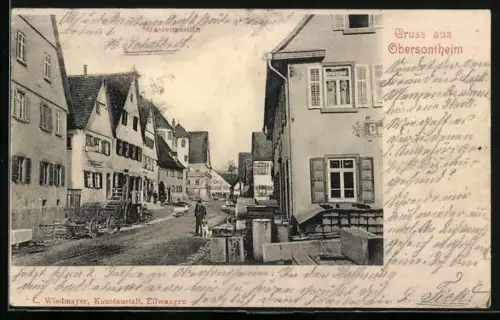 AK Obersontheim, Strassenansicht