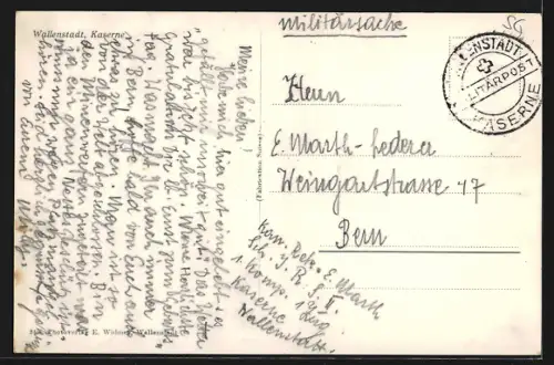 AK Wallenstadt, Kaserne mit Strassenpartie