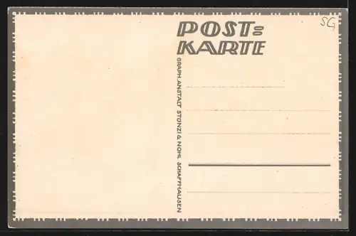 Künstler-AK Schrina-Hochruck /Wallenstadt-Berg, Dorfpartie