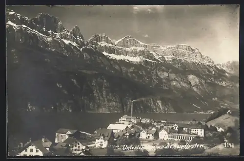 AK Unterterzen, Teilansicht mit dem Churfirsten