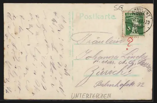 AK Unterterzen, Teilansicht mit dem Churfirsten