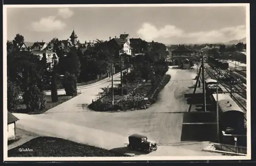 AK Wohlen /AG, Strassenpartie mit Bahnhof