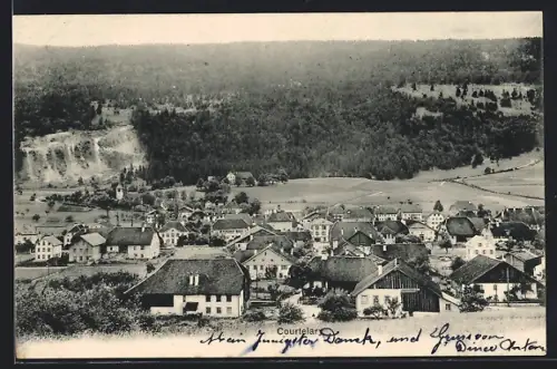 AK Courtelary, Teilansicht mit Bäumen