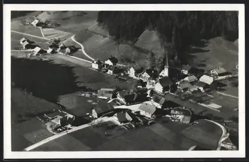 AK Röthenbach i. E., Strassenpartie, Fliegeraufnahme