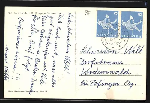 AK Röthenbach i. E., Strassenpartie, Fliegeraufnahme
