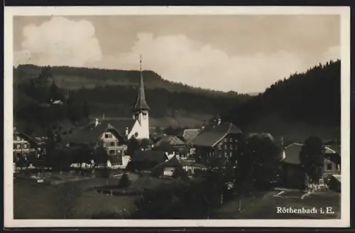 AK Röthenbach, Ortsansicht mit Kirche
