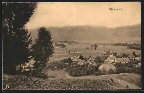 AK Rüderswil, Teilansicht mit Kirche