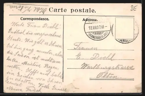 AK Adelboden, Teilansicht mit Kirche