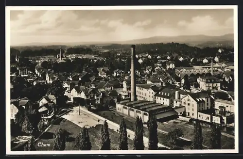 AK Cham, Teilansicht mit Fabrik