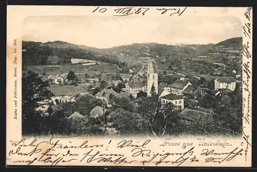 AK Unterkulm, Ortspartie mit Kirche