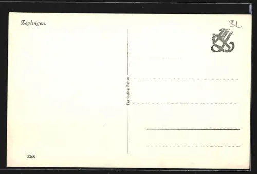 AK Zeglingen, Ortsansicht aus der Vogelschau