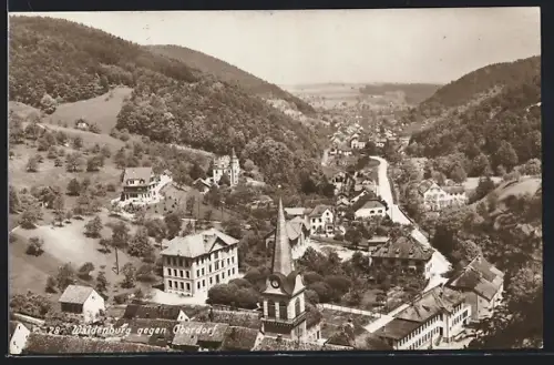 AK Waldenburg, Ortsansicht im Tal gegen Oberdorf