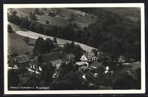 AK Reigoldswil, Pension Eichenhof aus der Vogelschau