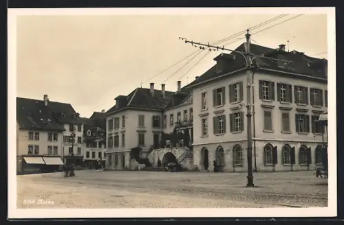 AK Aarau, Regierungsgebäude, Restaurant Rathskeller, Spanische Weinhalle, Geschäft Singer Nähmaschinen