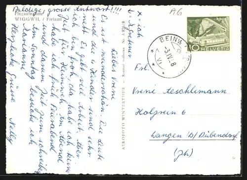 AK Beinwil /AG, Fliegeraufnahme von Wiggwil