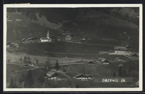 AK Oberwil im Simmental, Gesamtansicht aus der Vogelschau