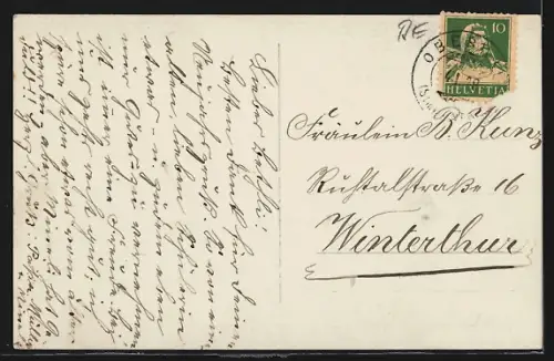 AK Oberwil im Simmental, Gesamtansicht aus der Vogelschau