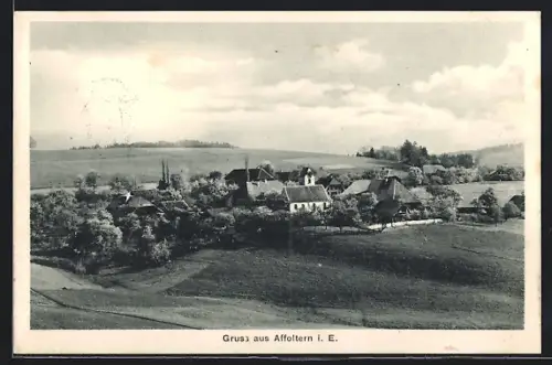 AK Affoltern i. E., Gesamtansicht mit Umgebung aus der Vogelschau
