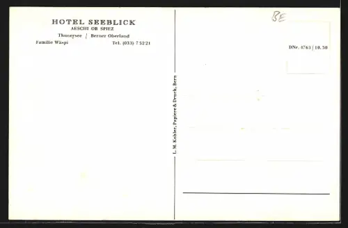 AK Aeschi /BE, Hotel Seeblick