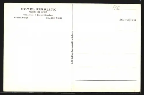 AK Aeschi /BE, Hotel Seeblick