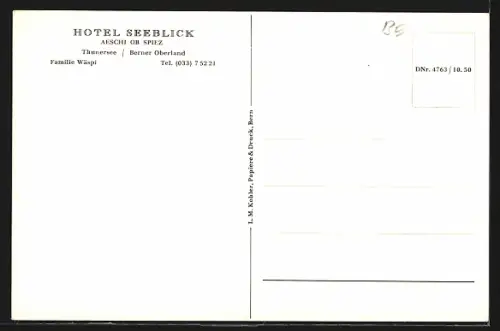 AK Aeschi /BE, Hotel Seeblick