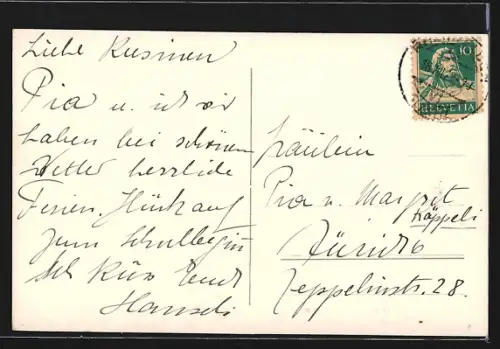 AK Rheinfelden, Hafenpartie mit Brücke und Gaststätte Tea-Room