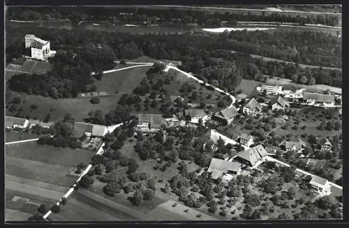 AK Habsburg /Aargau, Schloss und Ort vom Flugzeug aus