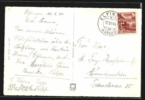AK Elfingen (Aarg.), Ortsansicht aus der Vogelschau