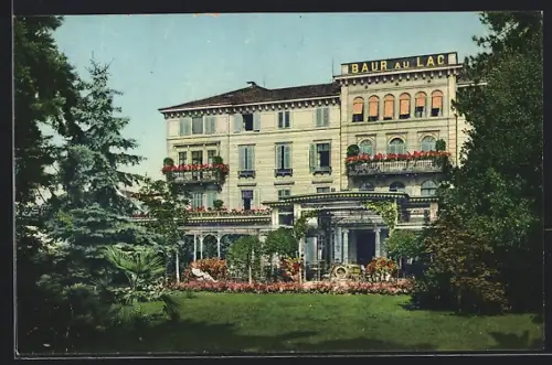 AK Zürich, Hotel Baur au Lac, Ansicht vom Garten aus